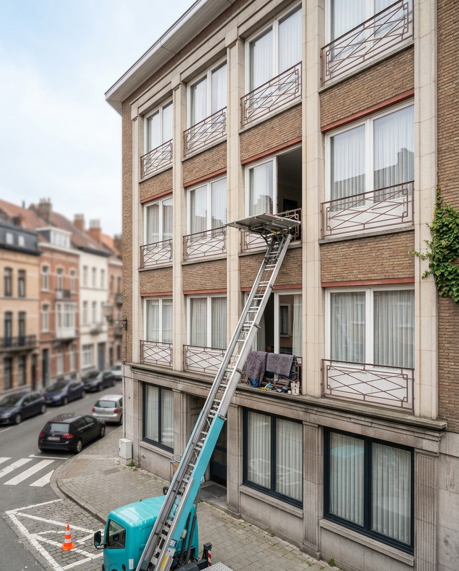 Immeuble concerné par une intervention de monte-meubles